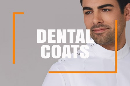 White dental coat with a modern design for healthcare professionals